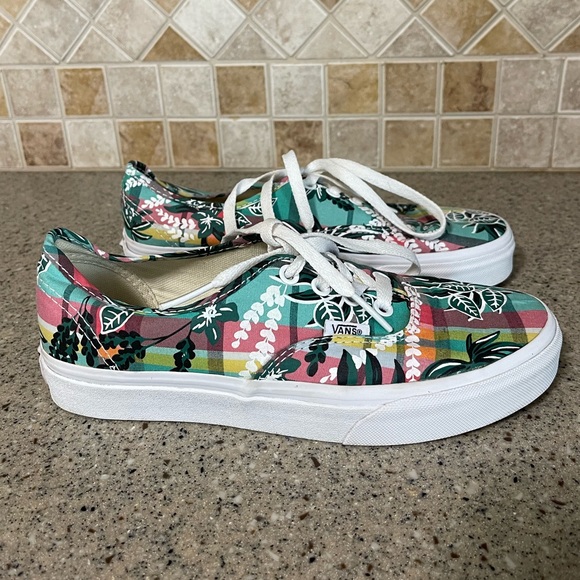 Vans Aloha Floral Plaid Hawaiian Sneakers Women’s Size 7.5 Men’s Size 6 - Picture 7 of 8